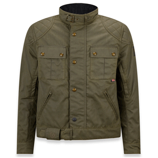 Belstaff Brooklands Waxed Cotton Jacket in Olive Green