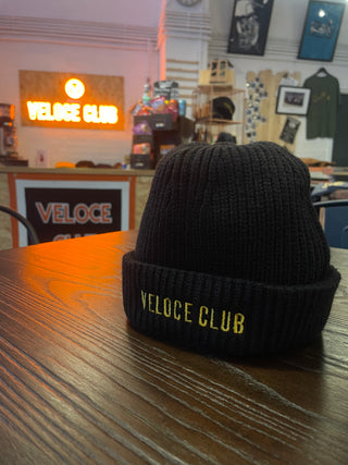 Veloce Club VC01 Fisherman Beanie Cap in Bullet Black