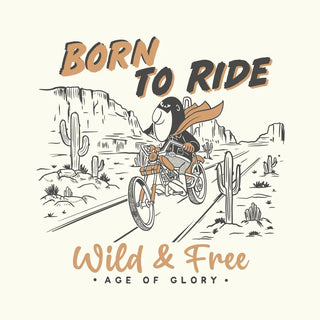 Age of Glory Born To Ride T-shirt in Ecru - available at Veloce Club