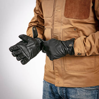 Age of Glory Carpenter Winter Leather CE Gloves in Black - available at Veloce Club