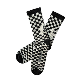 Age of Glory Racing Socks in Black and White Checkered - available at Veloce Club