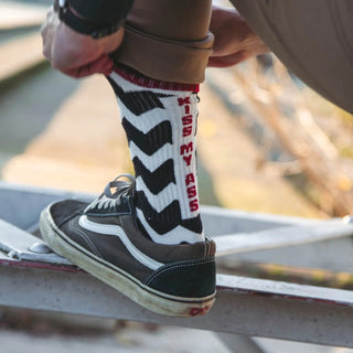 Age of Glory Tracks Socks in Black and White - available at Veloce Club