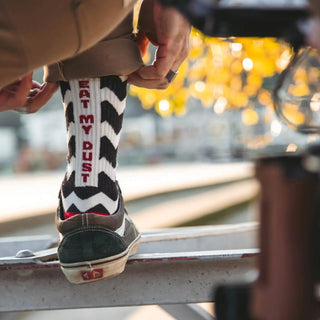 Age of Glory Tracks Socks in Black and White - available at Veloce Club