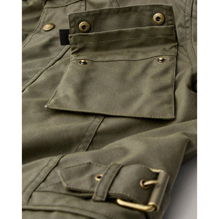 Belstaff Crosby Waxed Cotton Jacket In Forest Green - available at Veloce Club