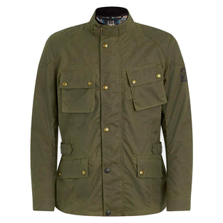 Belstaff Crosby Waxed Cotton Jacket In Forest Green - available at Veloce Club