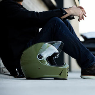 Biltwell Lane Splitter Helmet in Olive Green - available at Veloce Club