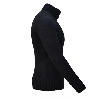 Goldtop 100% Merino Wool Fitted Submariner Sweater - Black - available at Veloce Club