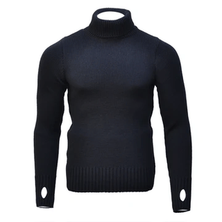 Goldtop 100% Merino Wool Fitted Submariner Sweater - Black - available at Veloce Club