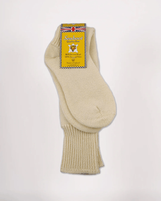 Goldtop 80% Wool Seaboot Socks in Ecru - available at Veloce Club