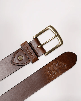 Goldtop Leather Belt - available at Veloce Club