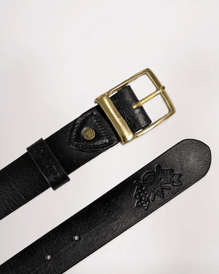 Goldtop Leather Belt - available at Veloce Club