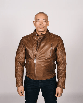 Goldtop The Bobber Jacket in Waxed Brown - available at Veloce Club