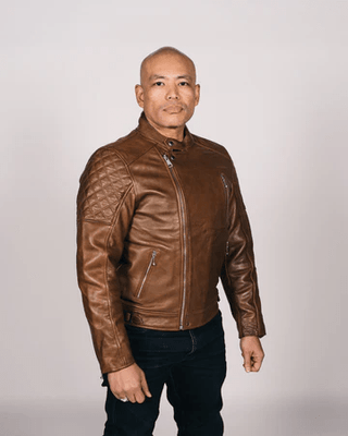 Goldtop The Bobber Jacket in Waxed Brown - available at Veloce Club