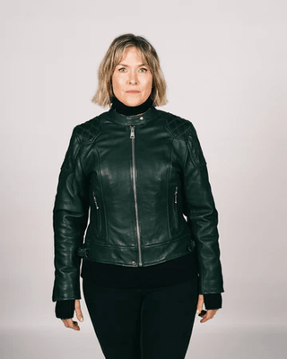 Goldtop Women's '76 Cafe Racer Jacket (2022 Model) in Racing Green - available at Veloce Club