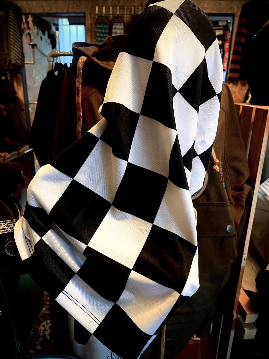Kytone Checkers Neck tube in Black and White - available at Veloce Club