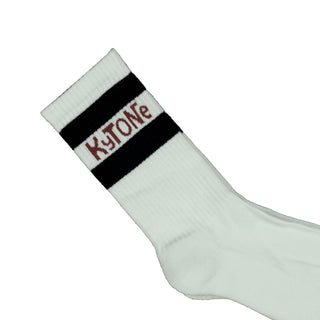 Kytone Stamp Socks in White - available at Veloce Club