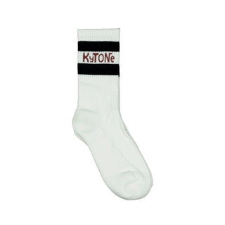 Kytone Stamp Socks in White - available at Veloce Club