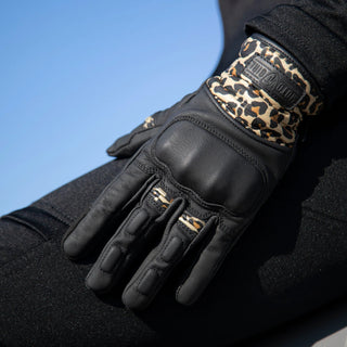 MotoGirl Bessie Gloves in Leopard - available at Veloce Club