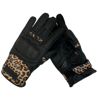 MotoGirl Bessie Gloves in Leopard - available at Veloce Club