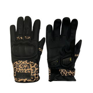 MotoGirl Bessie Gloves in Leopard - available at Veloce Club