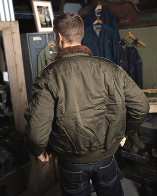 Pike Brothers 1943 B10 Flight Jacket Olive Drab - available at Veloce Club