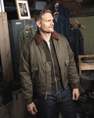 Pike Brothers 1943 B10 Flight Jacket Olive Drab - available at Veloce Club