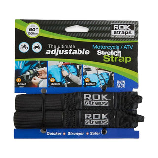 Rok Straps 25mm Adjustable Stretch Straps 2 Pack in Cruiser Black - available at Veloce Club