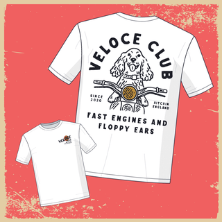 Veloce Club Fast Engines & Floppy Ears T-shirt - available at Veloce Club